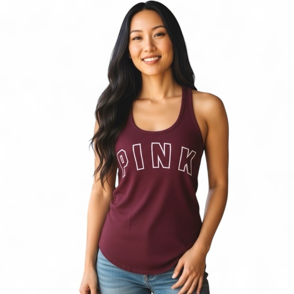 PINK Victoria’s Secret Maroon Racerback Tank Top Small